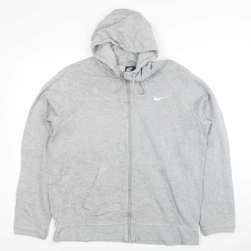 Nike Men's Grey Full Zip Hoodie Size L Regular Fit Sportswear