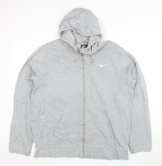 Nike Men's Grey Full Zip Hoodie Size L Regular Fit Sportswear