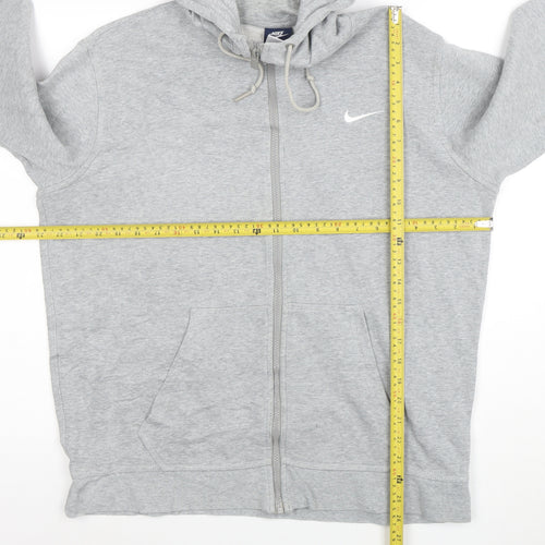 Nike Men's Grey Full Zip Hoodie Size L Regular Fit Sportswear
