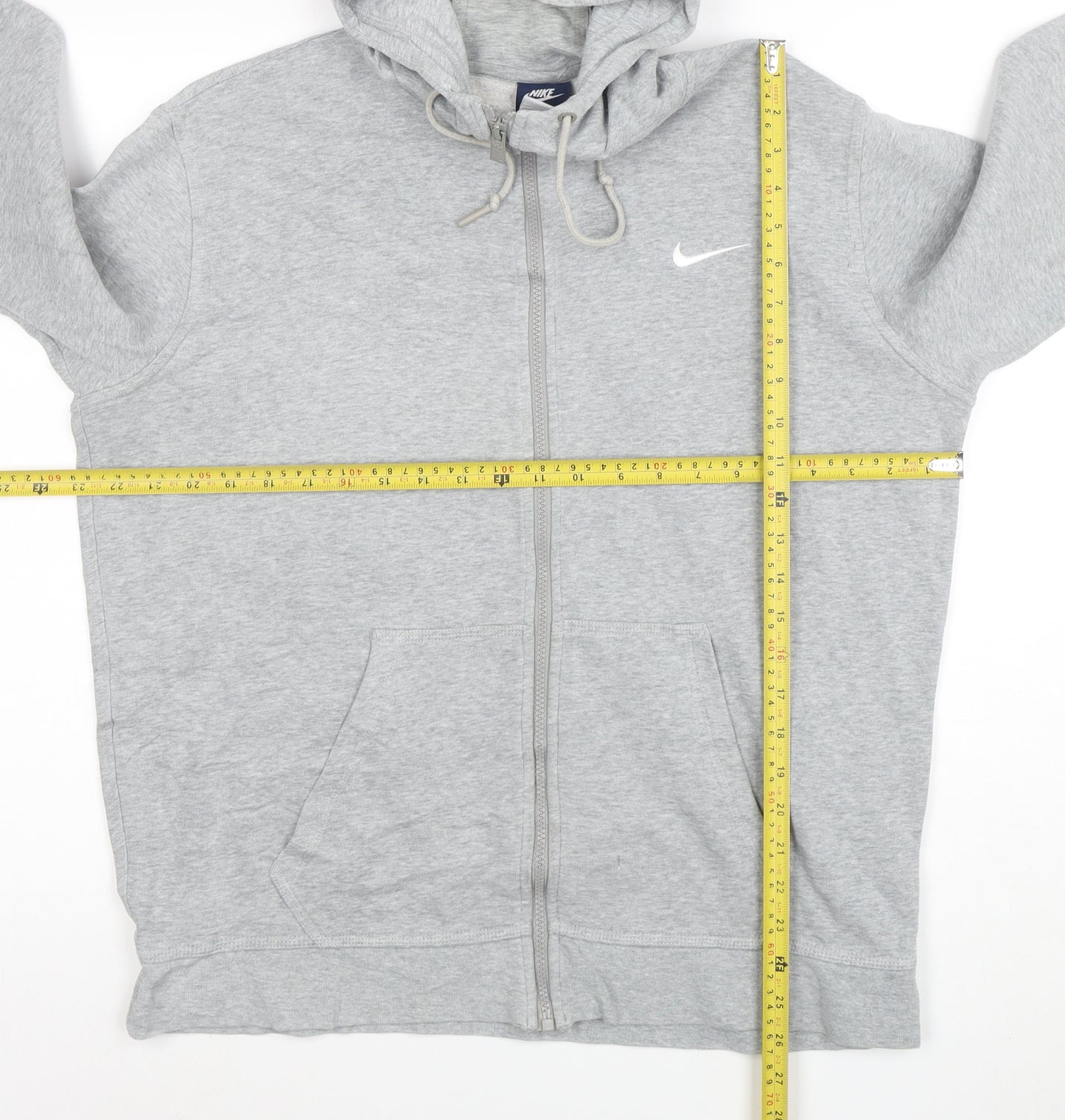 Nike Men's Grey Full Zip Hoodie Size L Regular Fit Sportswear