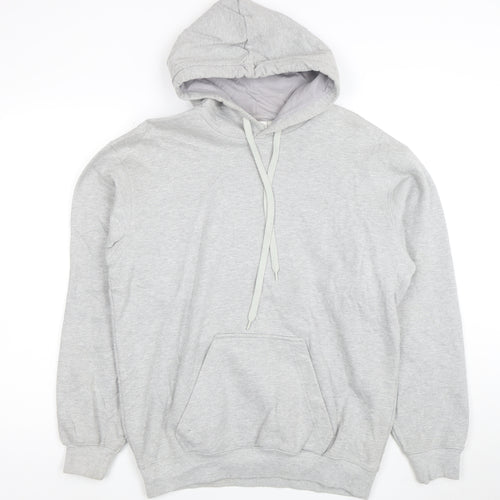 Adidas Men Grey Pullover Hoodie S Regular Fleece Sportswear