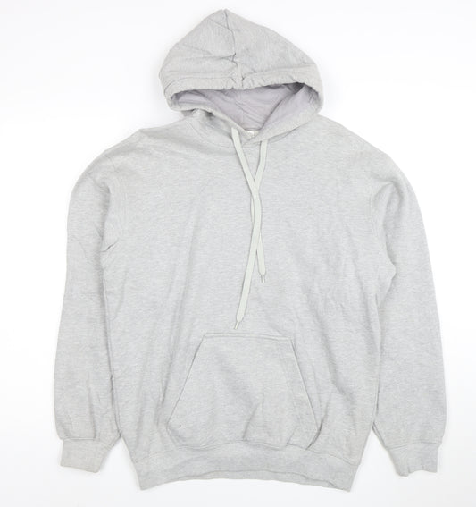 Adidas Men Grey Pullover Hoodie S Regular Fleece Sportswear