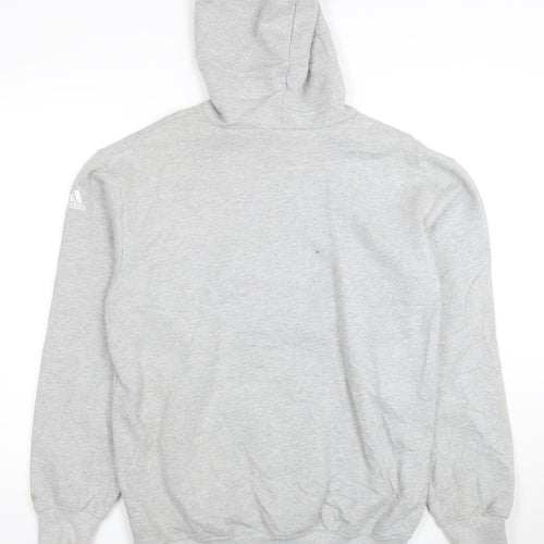 Adidas Men Grey Pullover Hoodie S Regular Fleece Sportswear