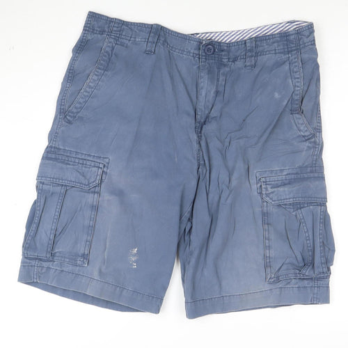 Tommy Hilfiger Men's Blue Cargo Shorts Size 34 Regular Cotton