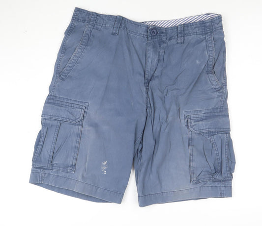 Tommy Hilfiger Men's Blue Cargo Shorts Size 34 Regular Cotton