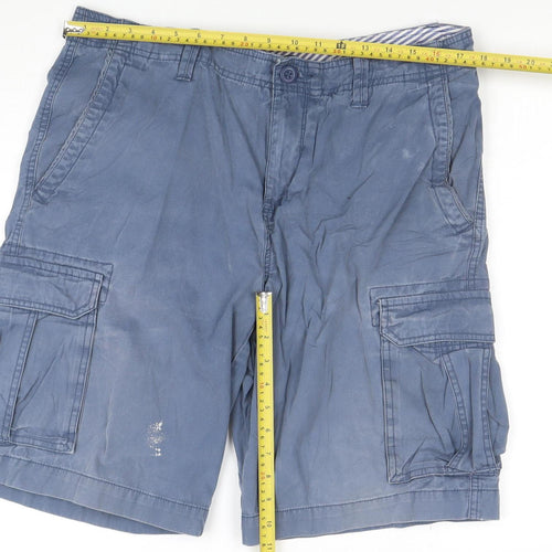 Tommy Hilfiger Men's Blue Cargo Shorts Size 34 Regular Cotton
