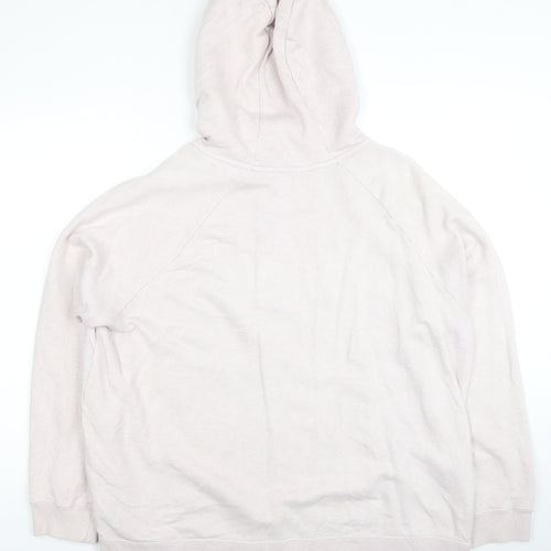 Nike Women Beige Full Zip Hoodie 2X Cotton Blend Casual