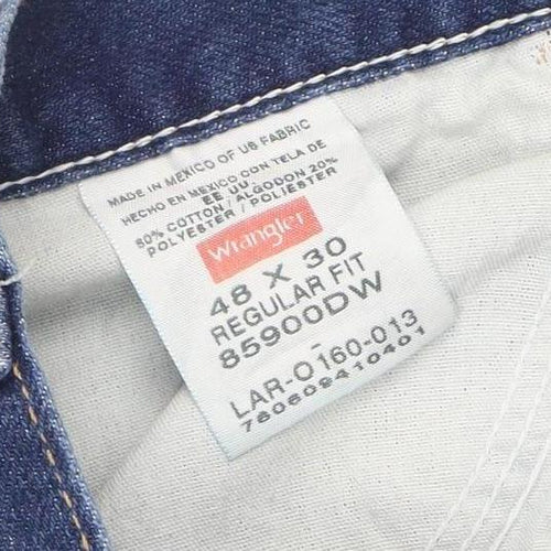 Wrangler Men's Blue 48x30 Regular Fit Denim Jeans Big & Tall