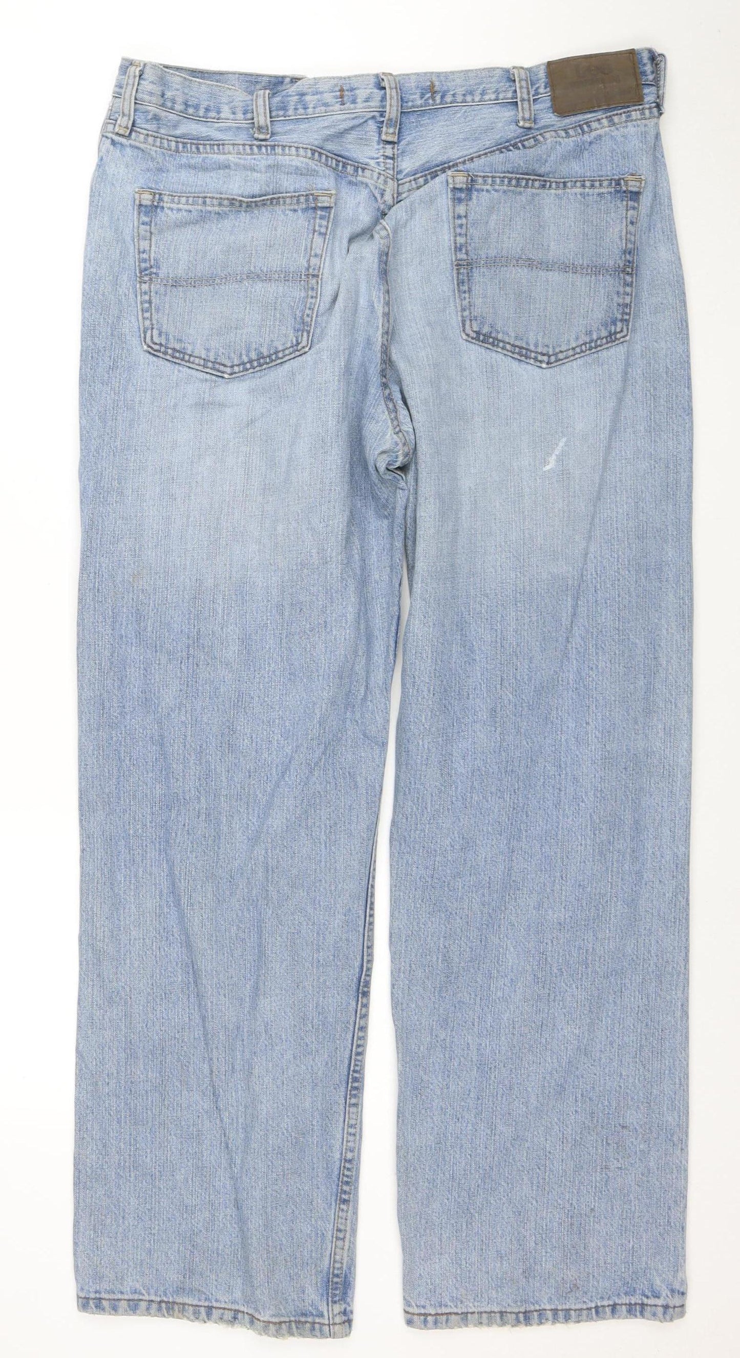 Lee Men's Blue 38x32 Relaxed Straight Leg Denim Jeans