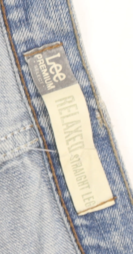 Lee Men's Blue 38x32 Relaxed Straight Leg Denim Jeans