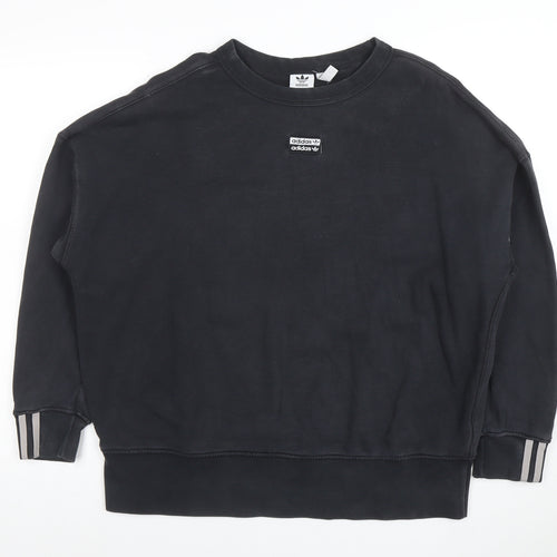 Adidas Originals Black Cotton Crew Neck Sweatshirt Women's XL