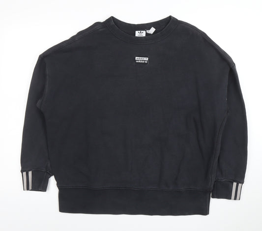 Adidas Originals Black Cotton Crew Neck Sweatshirt Women's XL