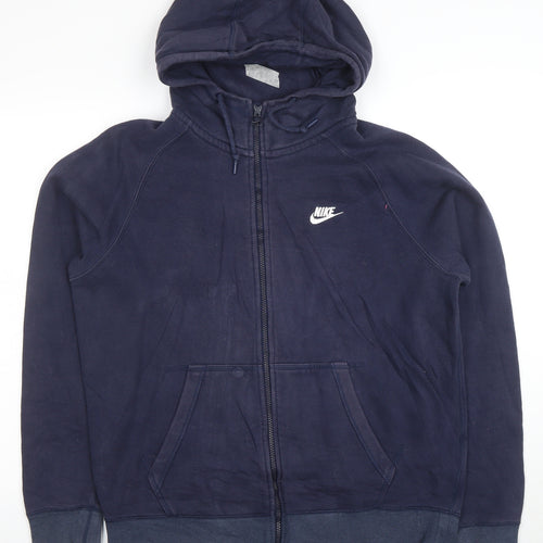 Nike Men's Blue Full Zip Hoodie Size L Fleece Sweatshirt