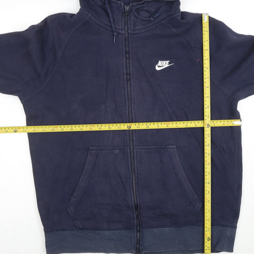 Nike Men's Blue Full Zip Hoodie Size L Fleece Sweatshirt