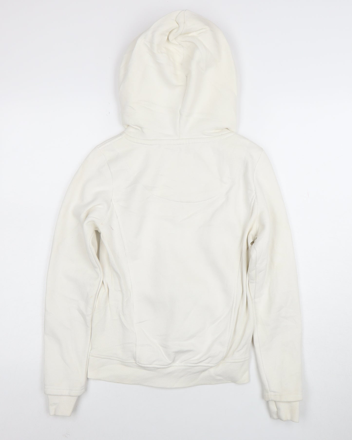 Diesel Womens Ivory Full Zip Hoodie XS Cotton Blend Casual