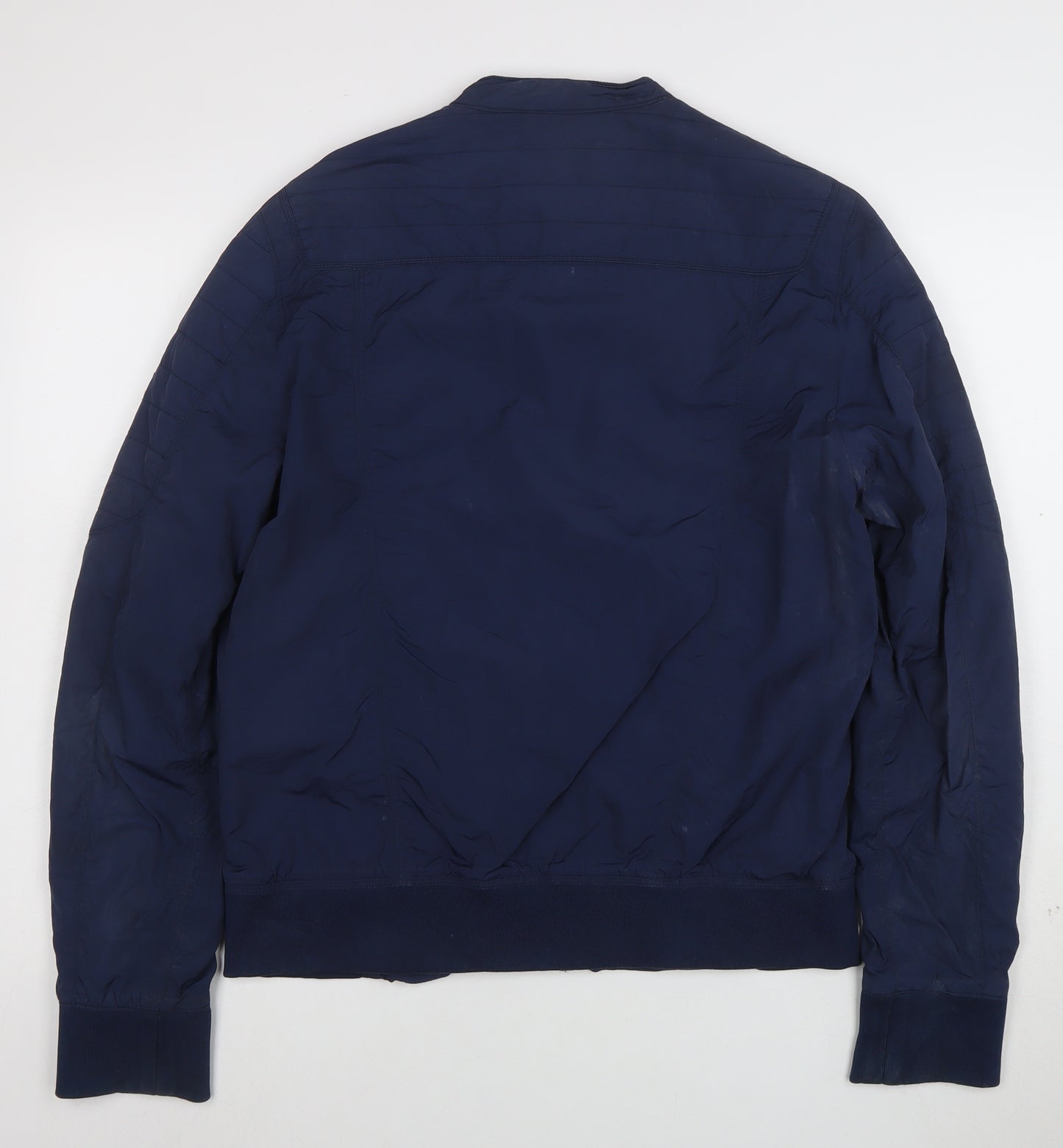 Tommy Jeans Men Blue S Bomber Jacket Polyester Stand-Up Collar