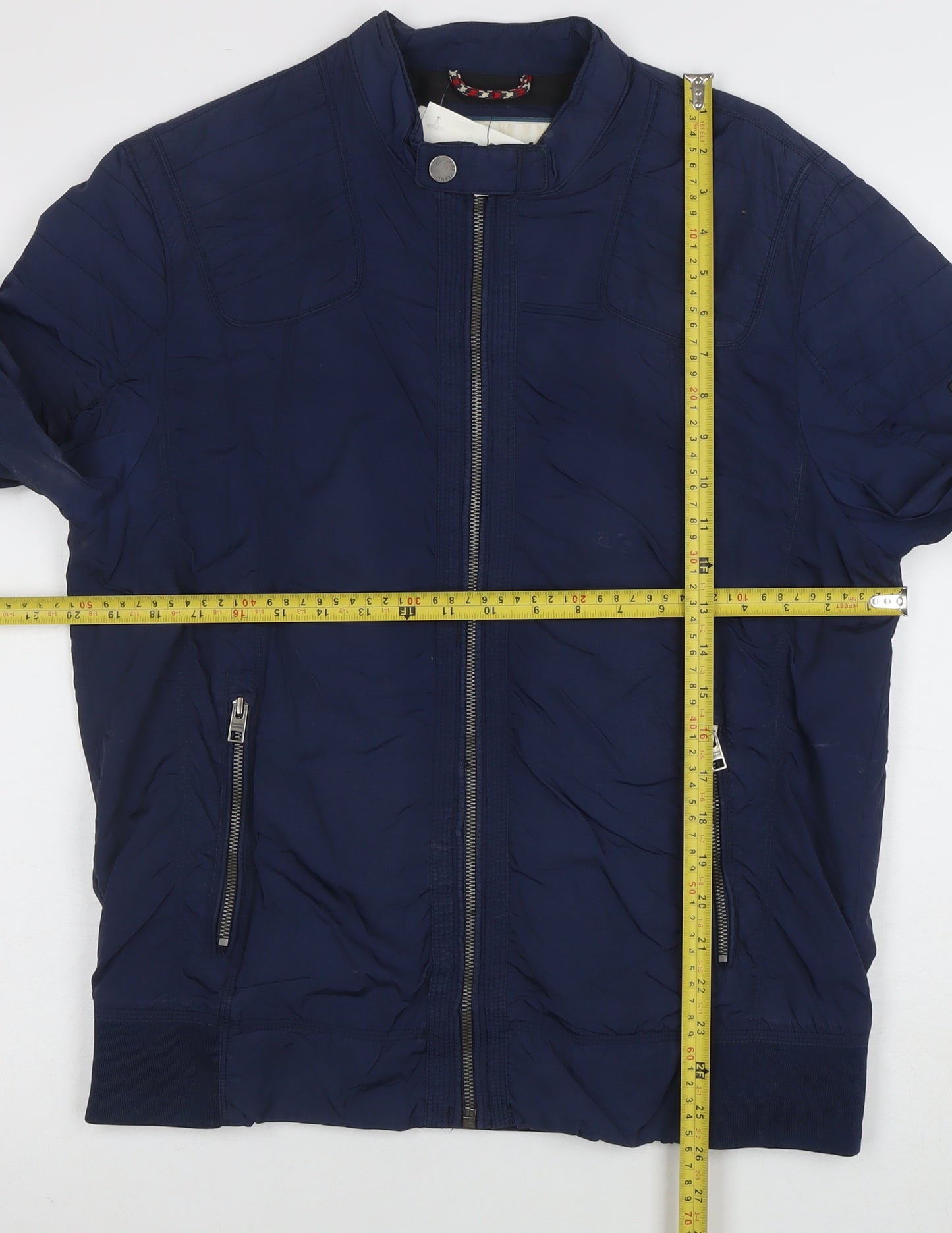 Tommy Jeans Men Blue S Bomber Jacket Polyester Stand-Up Collar