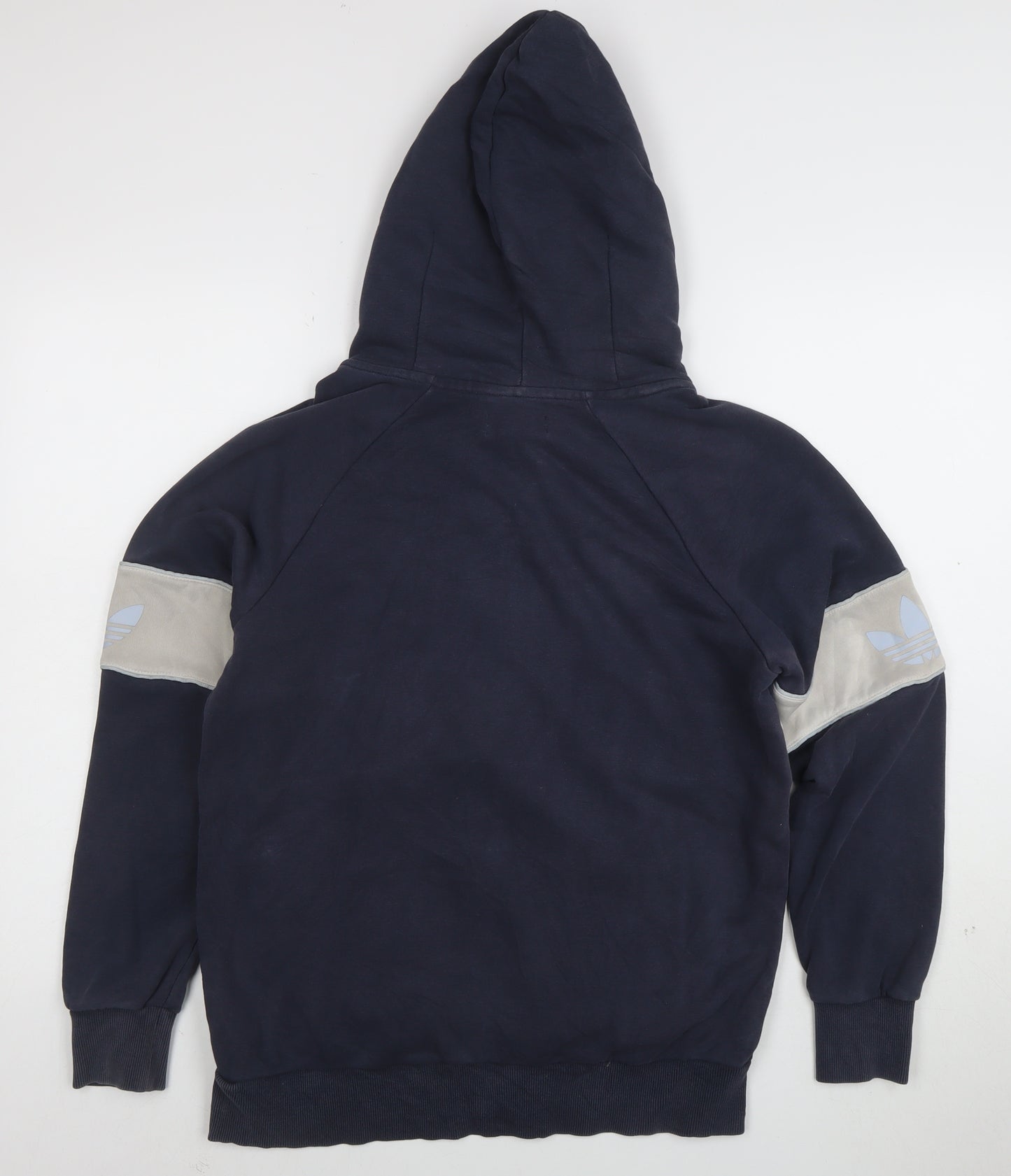 Adidas Womens Navy 1/2 Zip Hoodie Size 12 Cotton Blend Pullover