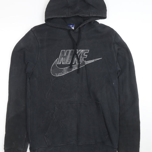 Nike Men's Black Small Pullover Hoodie with Graphic Logo