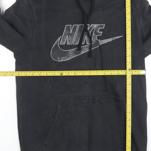 Nike Men's Black Small Pullover Hoodie with Graphic Logo