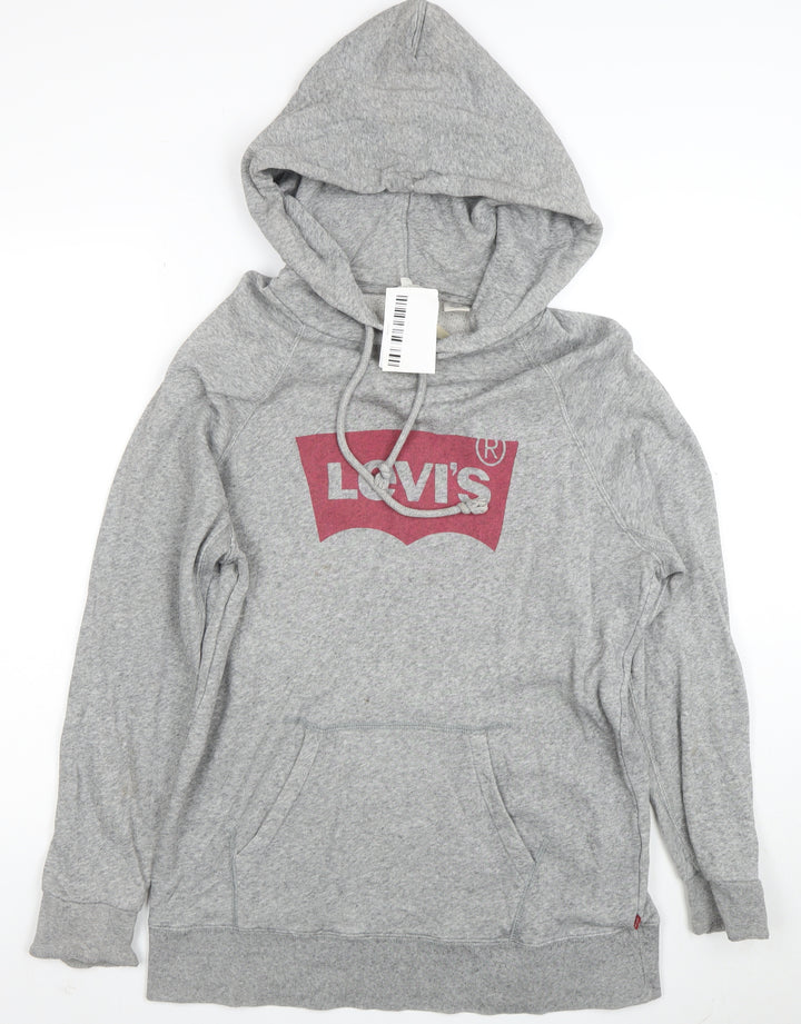 Levi's Men's Grey Pullover Hoodie Small Logo Graphic Cotton