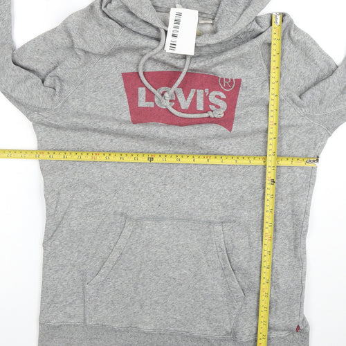 Levi's Men's Grey Pullover Hoodie Small Logo Graphic Cotton