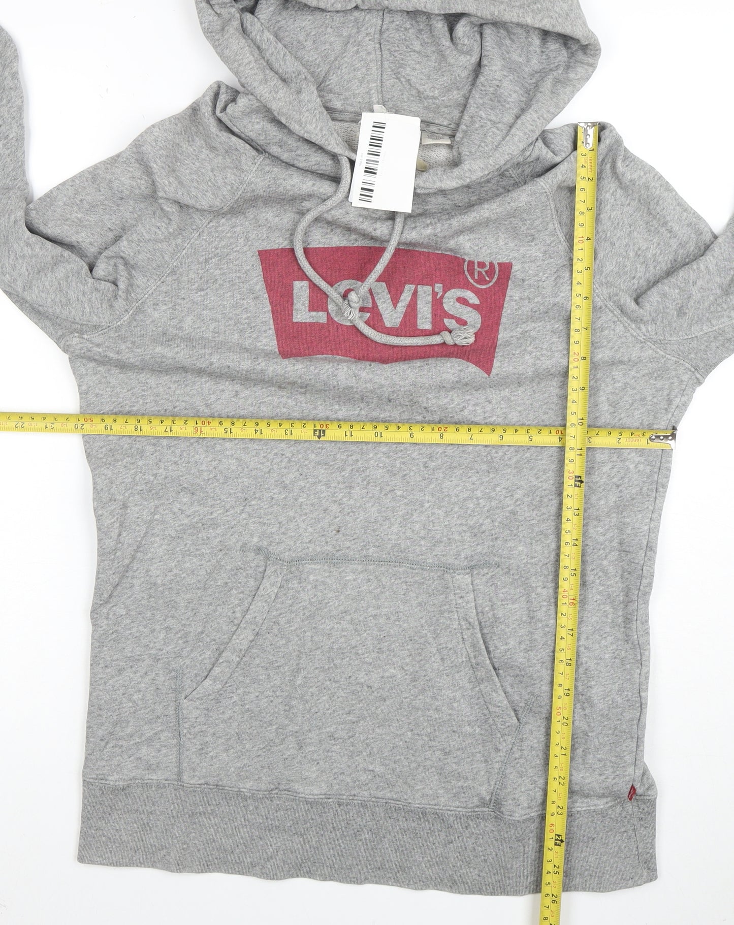 Levi's Men's Grey Pullover Hoodie Small Logo Graphic Cotton