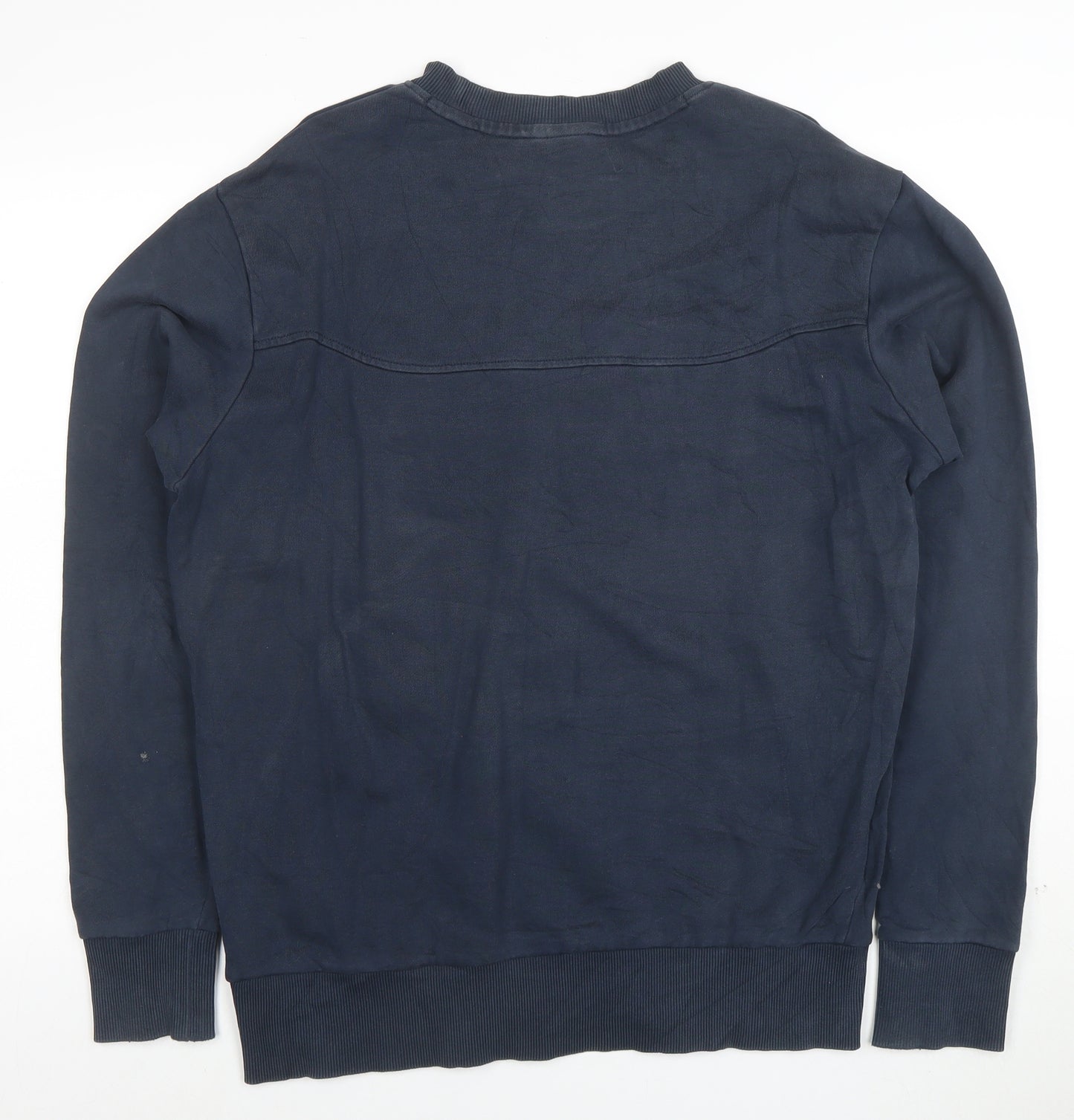 Hugo Boss Men's Blue Embroidered Logo Crew Neck Sweatshirt L