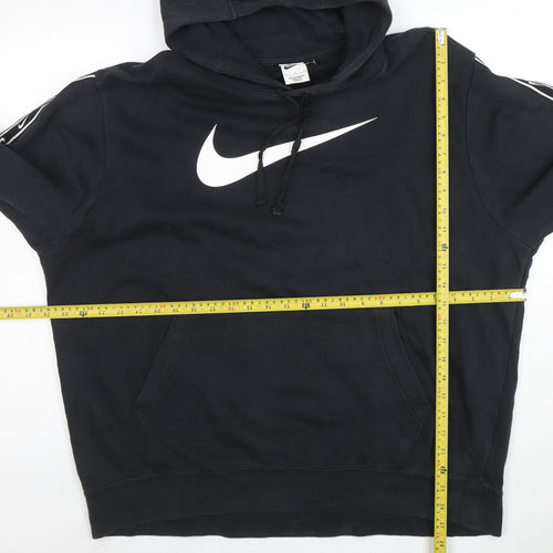 Nike Women Black XL Pullover Hoodie with Logo and Drawstring