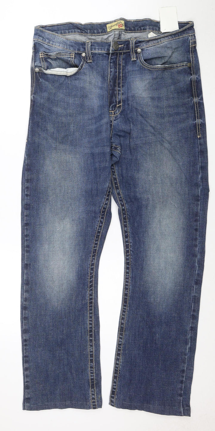 Wrangler 20X Men's Blue Regular Fit Straight Denim Jeans 36x36