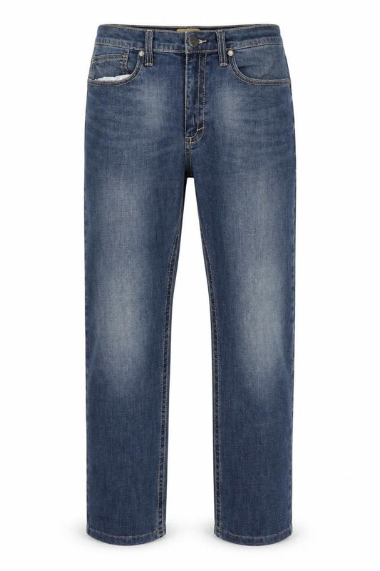 Front view of Wrangler 20X Men's Blue Regular Fit Straight Denim Jeans 36x36