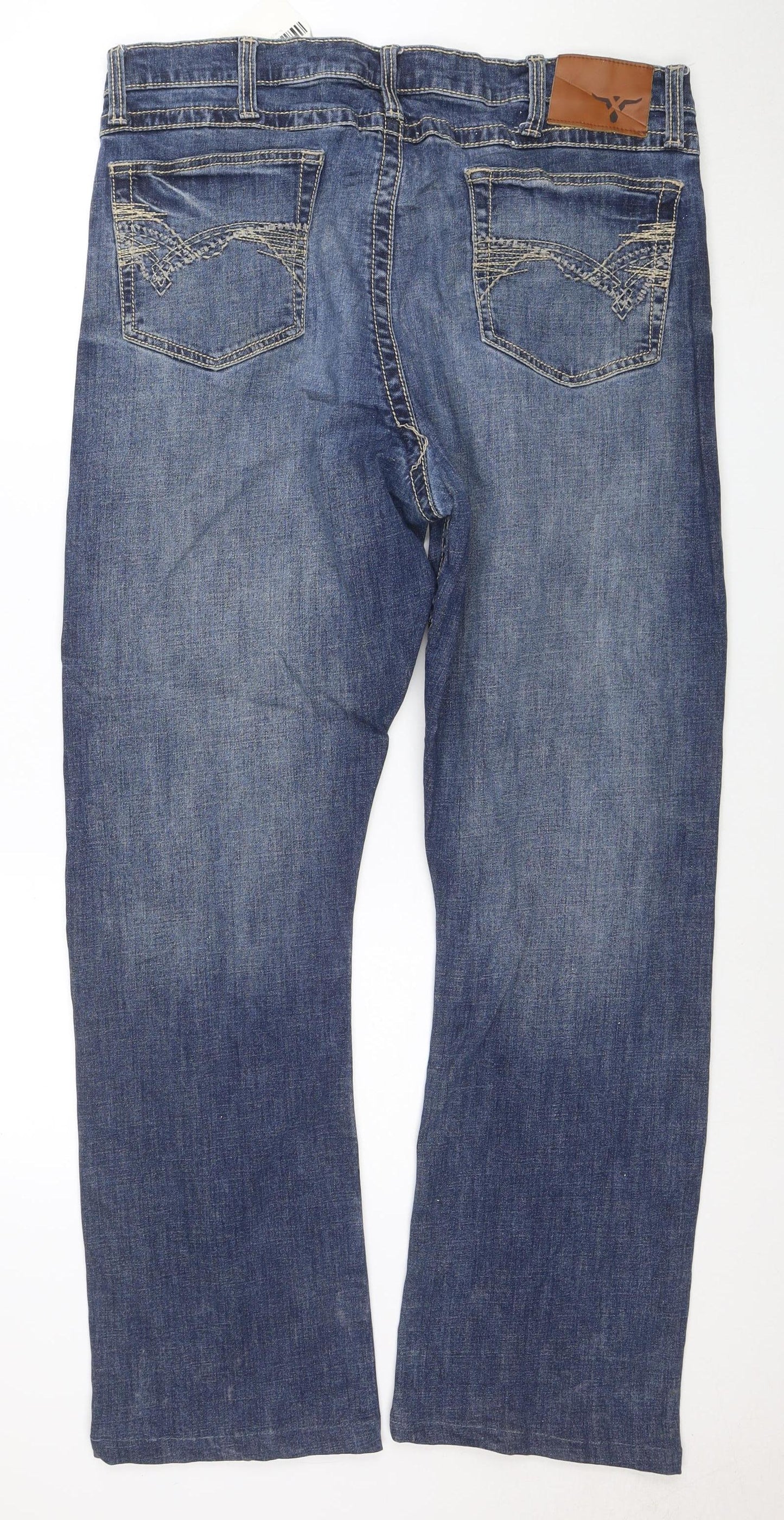 Wrangler 20X Men's Blue Regular Fit Straight Denim Jeans 36x36