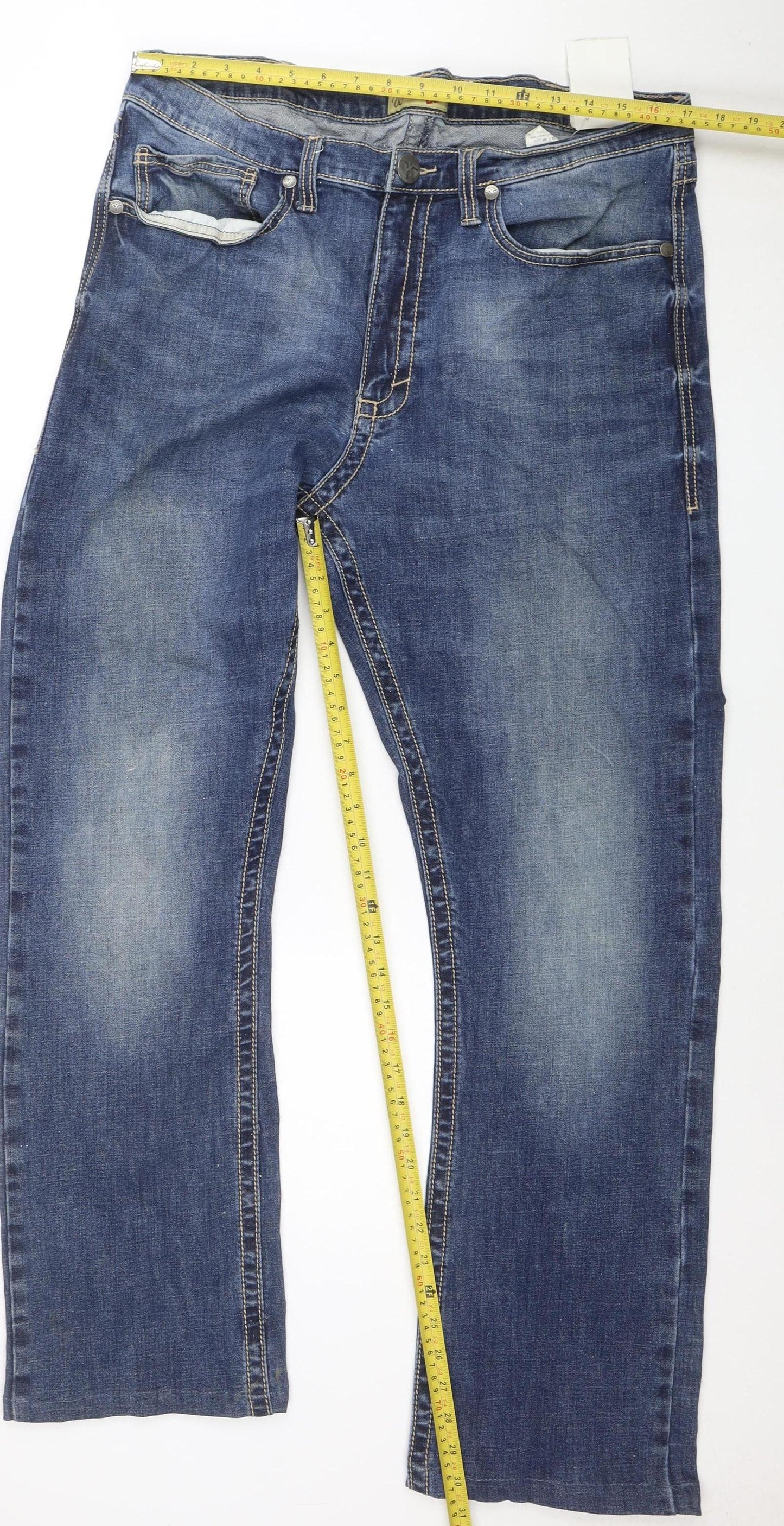 Wrangler 20X Men's Blue Regular Fit Straight Denim Jeans 36x36