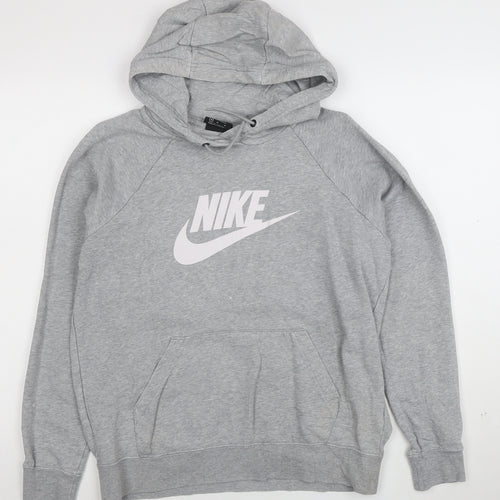 Nike Women's Grey Pullover Hoodie Size M Cotton Blend