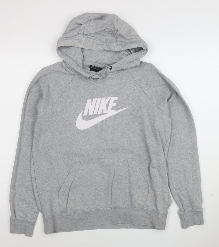 Nike Women's Grey Pullover Hoodie Size M Cotton Blend