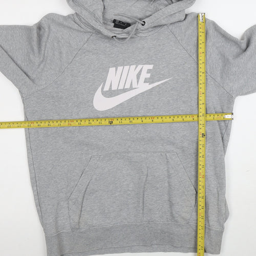 Nike Women's Grey Pullover Hoodie Size M Cotton Blend