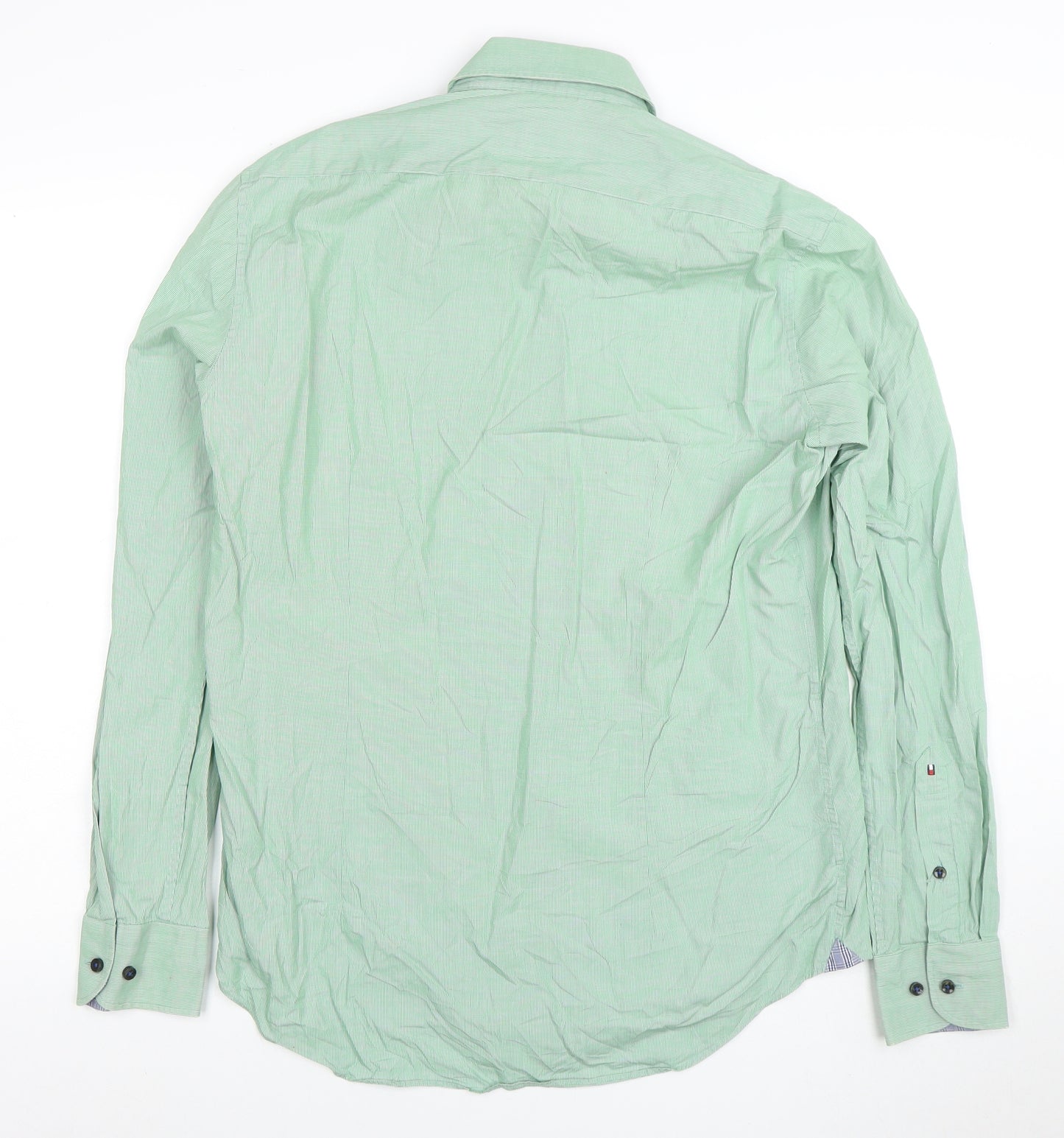 Tommy Hilfiger Men’s Green Slim Fit Long Sleeve Button-Up Shirt Size 15.75