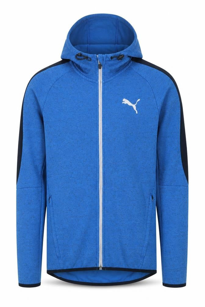 Front view of Puma Men's Blue Full Zip Hoodie Small Regular Fit
