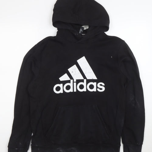 adidas Men's Black Pullover Hoodie L Logo Sportswear