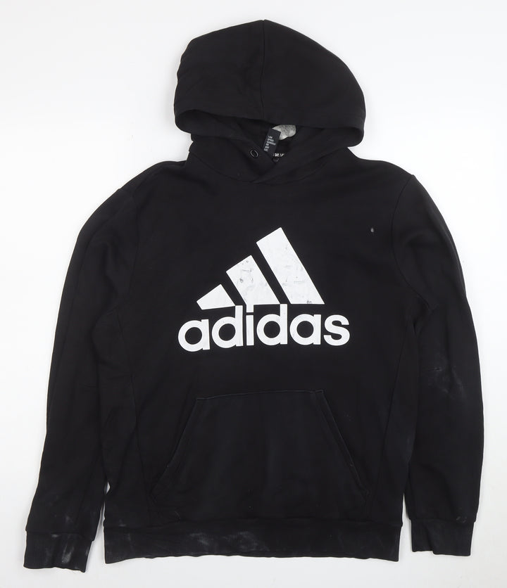 adidas Men's Black Pullover Hoodie L Logo Sportswear