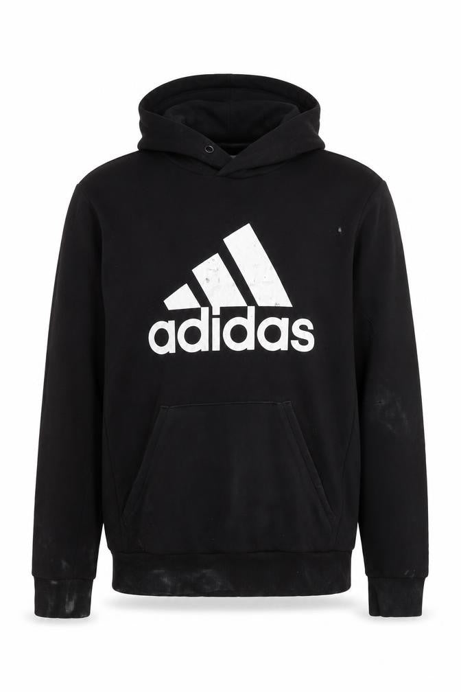 Front view of adidas Men's Black Pullover Hoodie L Logo Sportswear