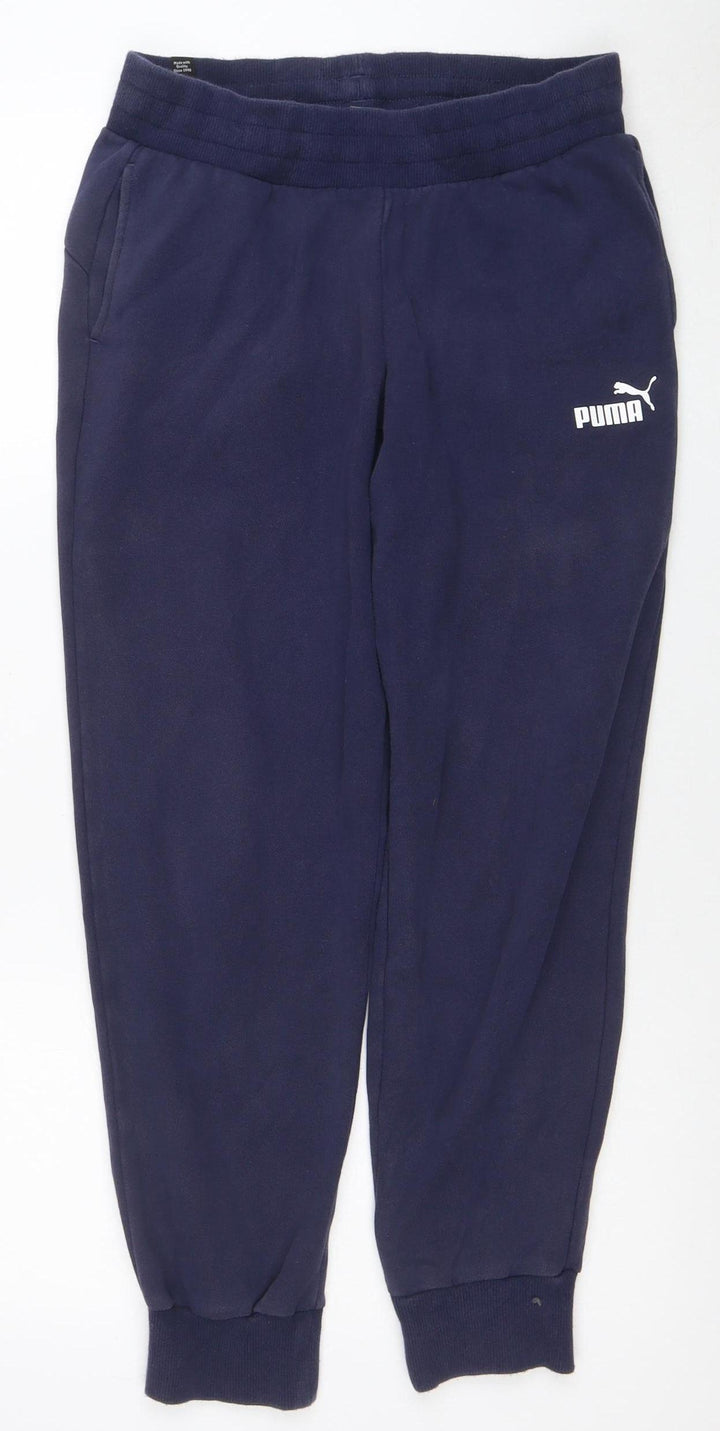 Puma Men Blue Jogger Sweatpants Regular Fit Small Activewear