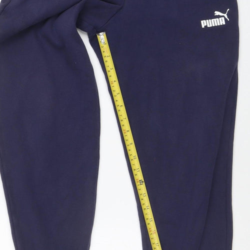 Puma Men Blue Jogger Sweatpants Regular Fit Small Activewear