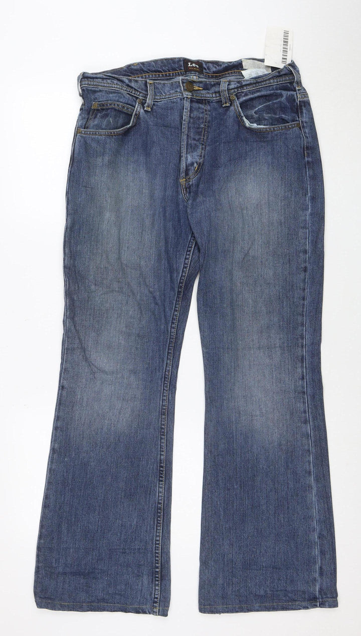 Lee Men's Blue Denim Straight Leg Jeans W33 L30 Regular Fit