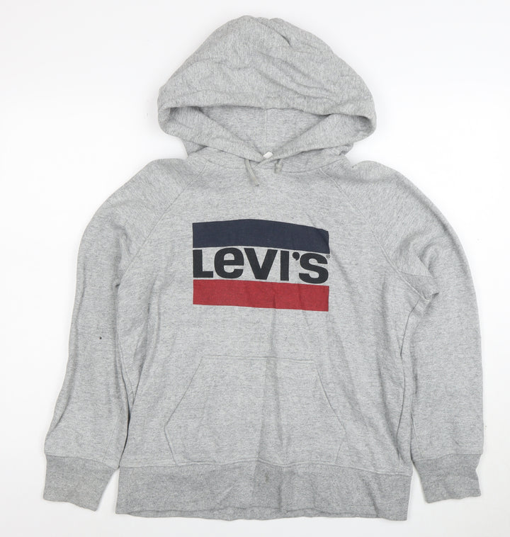 Levi's Men's Grey Logo Pullover Hoodie XS Long Sleeve Fleece