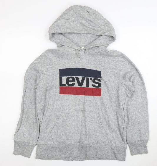Levi's Men's Grey Logo Pullover Hoodie XS Long Sleeve Fleece