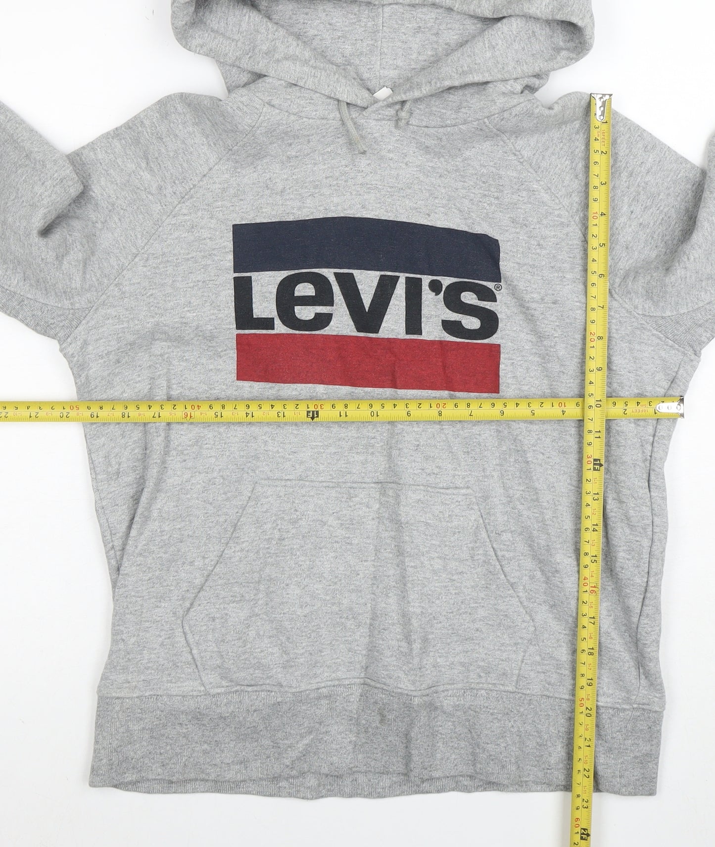 Levi's Men's Grey Logo Pullover Hoodie XS Long Sleeve Fleece