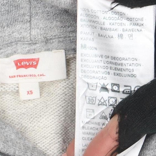 Levi's Men's Grey Logo Pullover Hoodie XS Long Sleeve Fleece