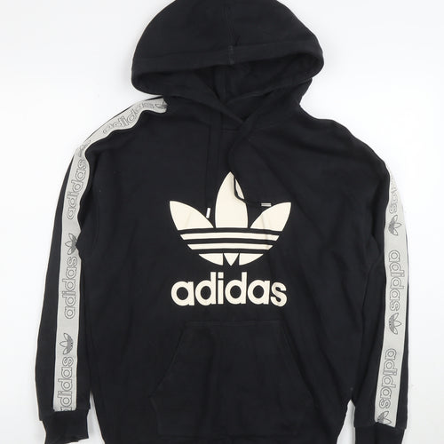 Adidas Women’s Black Hoodie Size 8 Pullover Trefoil Logo