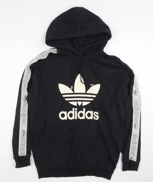 Adidas Women’s Black Hoodie Size 8 Pullover Trefoil Logo